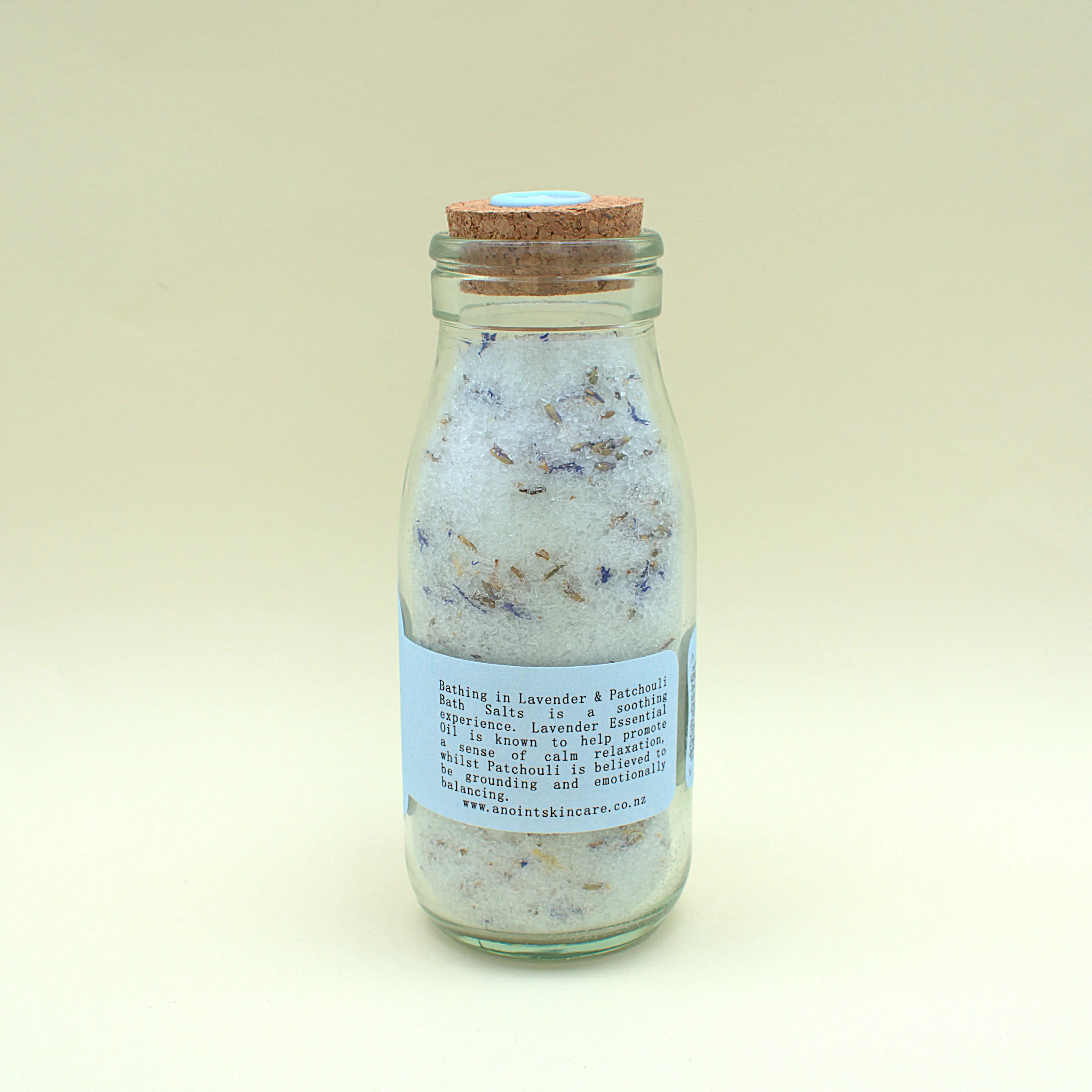Lavender Patchouli Bath Salts Bottle