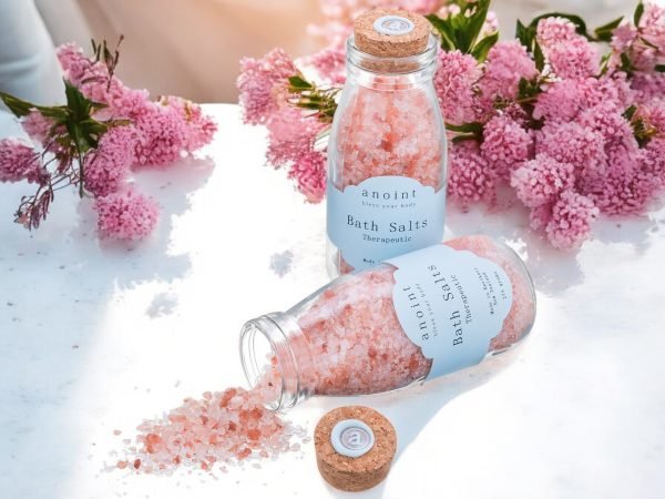 Pink Bath Salts Bottle